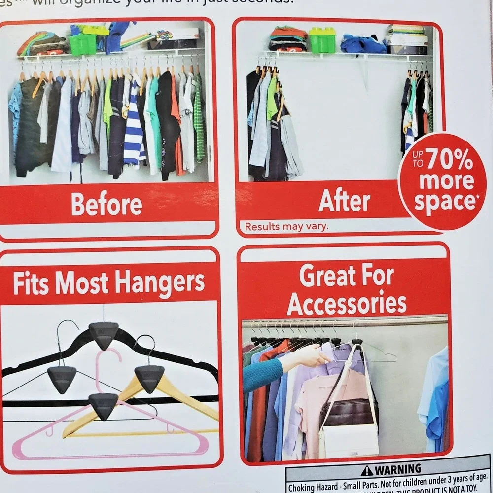 New in Box RUBY Space Triangles‎ AS-SEEN-ON-TV Closet Hangar Organizer 3X Space